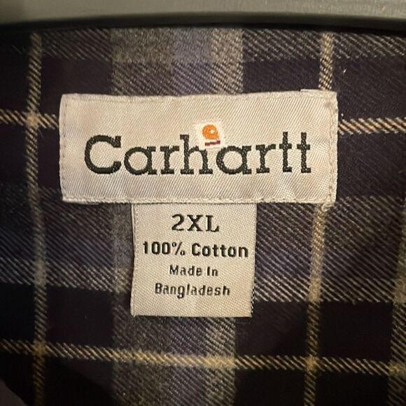 Carhartt Mens Cotton Flannel Shirt - 2XL - Picture 2 of 7